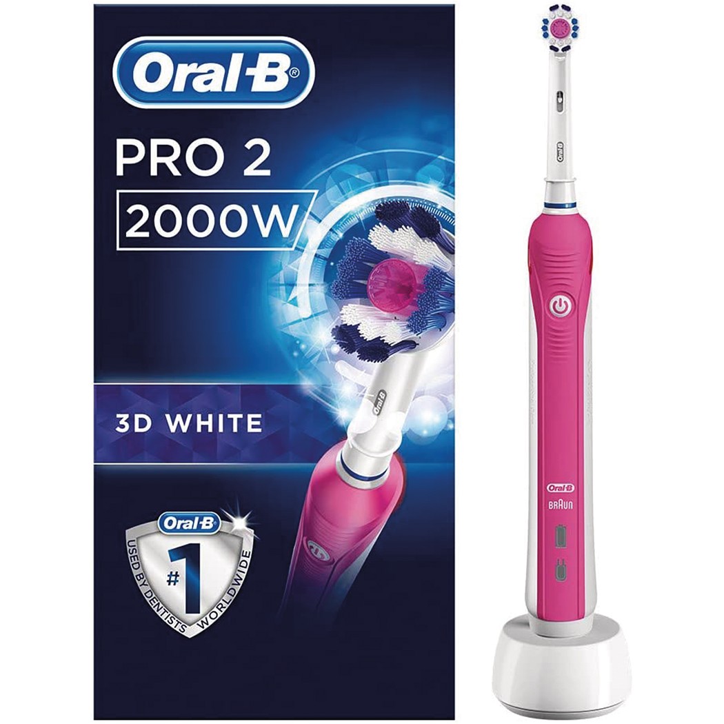 Pro 2000 Toothbrush 3D White in Pink