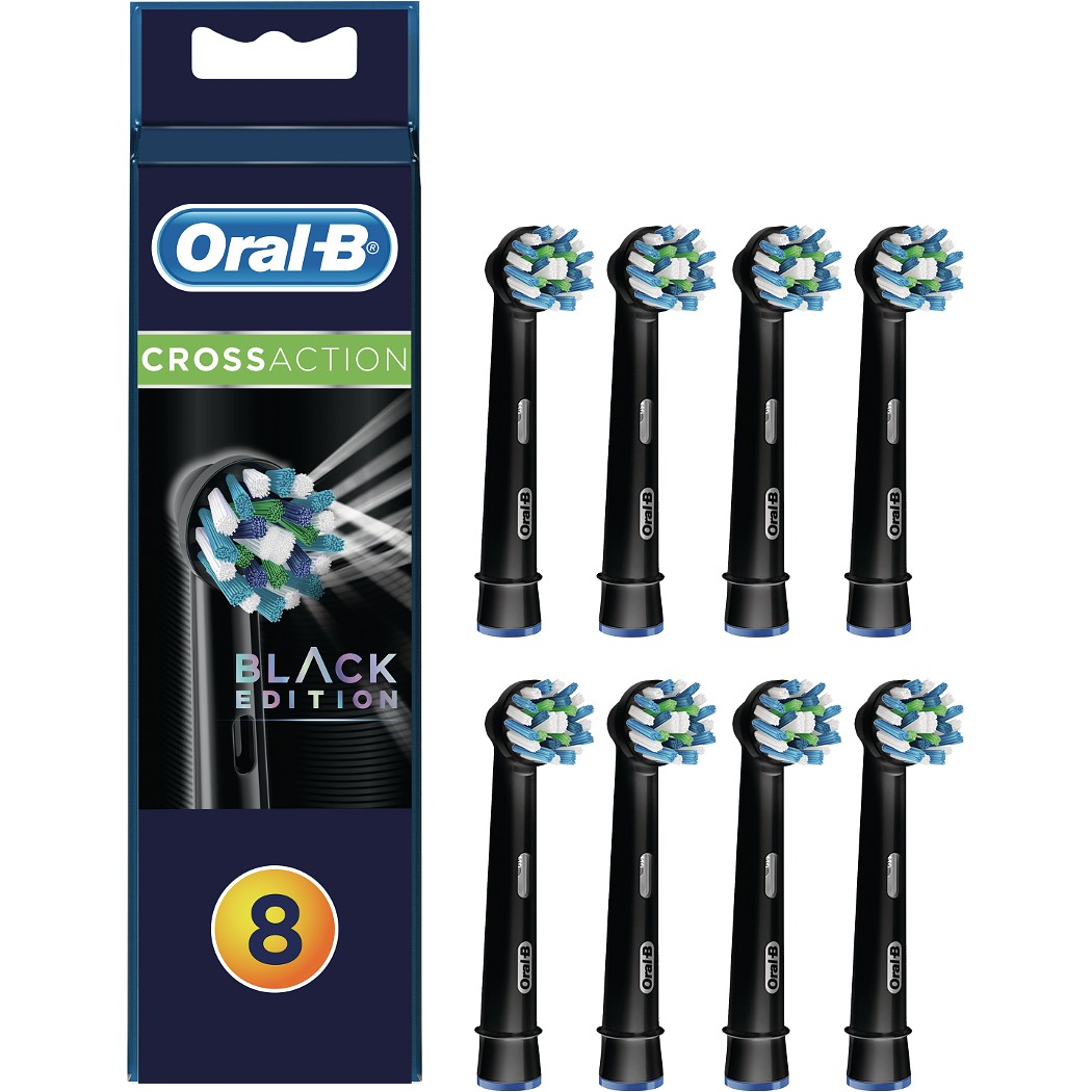 Oral-B Cross Action Head Refills Black 8 pack