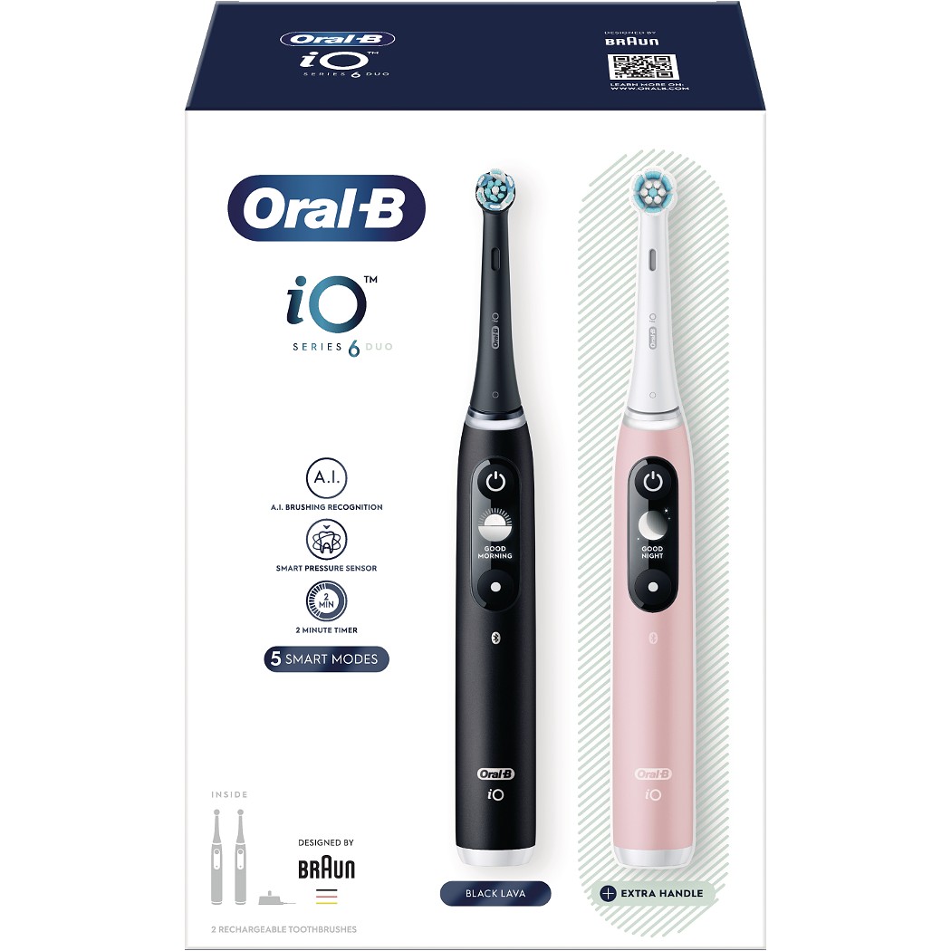 Oral-B iO6 Black Lava & Pink Sand Toothbrush Duo